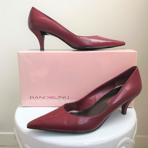 dark red kitten heels